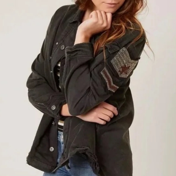 FREE PEOPLE Embellished Military Jacket - Picture 5 of 16